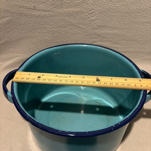 Unbranded Light Blue Speckled Enamel Stockpot With Lid and Handles - Picture 8 of 8